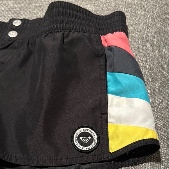 - Roxy Black Athletic Shorts with Multicolor Stripes - Picture 3 of 6